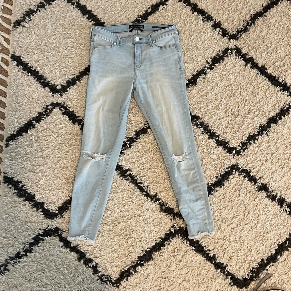 Abercrombie & Fitch Light Blue Skinny Distressed Jeans